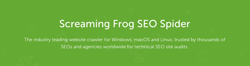 screenshot of Screaming Frog homepage